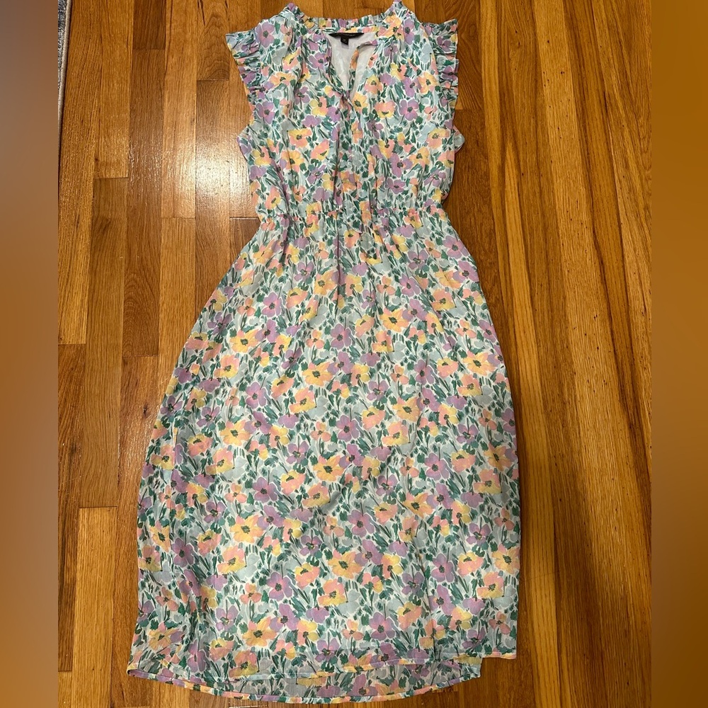 Banana Republic Pink and Yellow Sleeveless Sundress